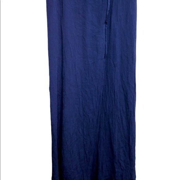 Lulus size small blue crinkle fabric maxi wrap dress - Picture 4 of 10